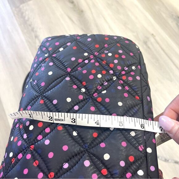 Kate Spade Backpack Women’s Karissa Nylon Quilted Black & Pink Polka Dot Large - Picture 15 of 16